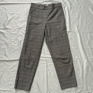 Babaton Conan Cropped Pants in Gray Plaid Lg Glencheck Bl/Wt, Size 0